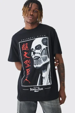 Tall Attack On Titan Anime Printed Licensed T-shirt In | UK^boohooMAN New
