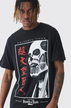 Tall Attack On Titan Anime Printed Licensed T-shirt In | UK^boohooMAN New