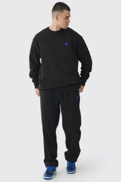 boohooMAN Tall B Embroidered Sweat Tracksuit | UK| Tracksuits