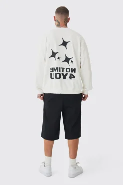 boohooMAN Tall Back Print Oversized Sweat | UK| Hoodies & Sweatshirts