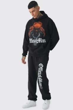 boohooMAN Tall Balaclava Graphic Oversized Tracksuit | UK| Tracksuits