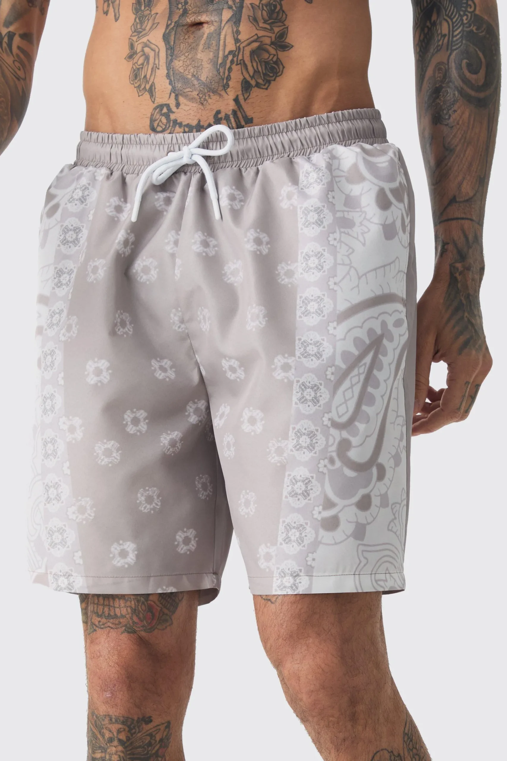 boohooMAN Tall Bandanna Printed Swim Shorts | UK| Shorts