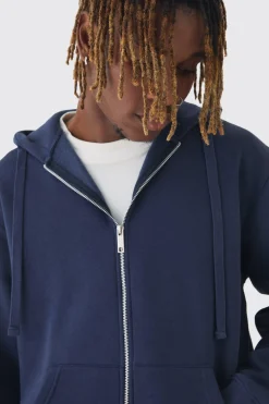 boohooMAN Tall Basic Zip Through Hoodie In | UK| Hoodies & Sweatshirts