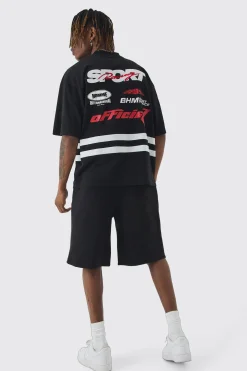 boohooMAN Tall Basketball Washed Applique Moto Printed Shorts | UK| Shorts