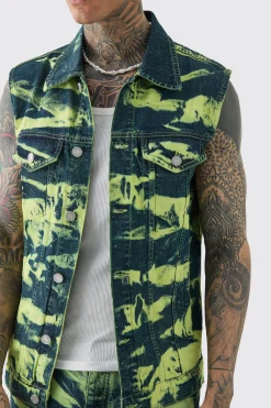 boohooMAN Tall Bleach Wash Denim Gilet | UK| Coats & Jackets