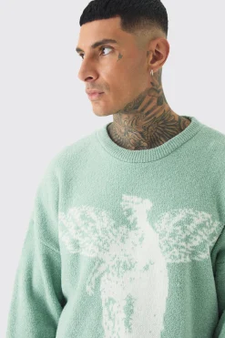 boohooMAN Tall Boucle Knit Renaissance Crew Neck Jumper | UK| Knitwear