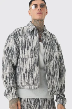 boohooMAN Tall Boxy Fit Fabric Interest Denim Jacket | UK| Coats & Jackets