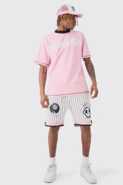 boohooMAN Tall Boxy Limited Basketball Tee & Short Set | UK| Tracksuits