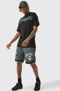 boohooMAN Tall Boxy Limited Basketball Tee & Short Set | UK| Tracksuits