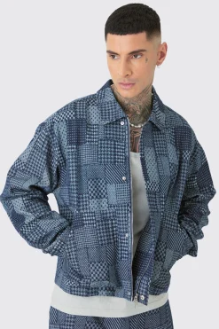 boohooMAN Tall Boxy Patch Work Denim Jacket | UK| Coats & Jackets