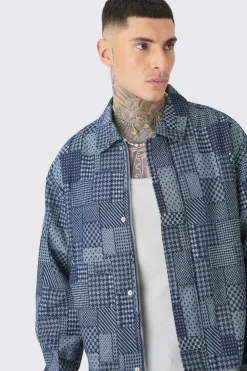 boohooMAN Tall Boxy Patch Work Denim Jacket | UK| Coats & Jackets