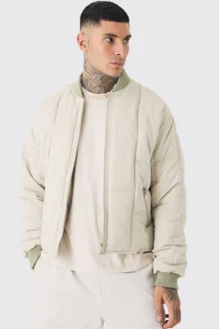 boohooMAN Tall Boxy Quilted Bomber Jacket In | UK| Coats & Jackets