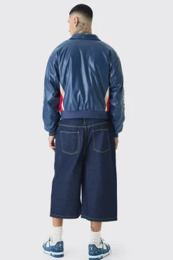 boohooMAN Tall Boxy Worldwide Collared Pu Bomber Jacket In | UK| Coats & Jackets