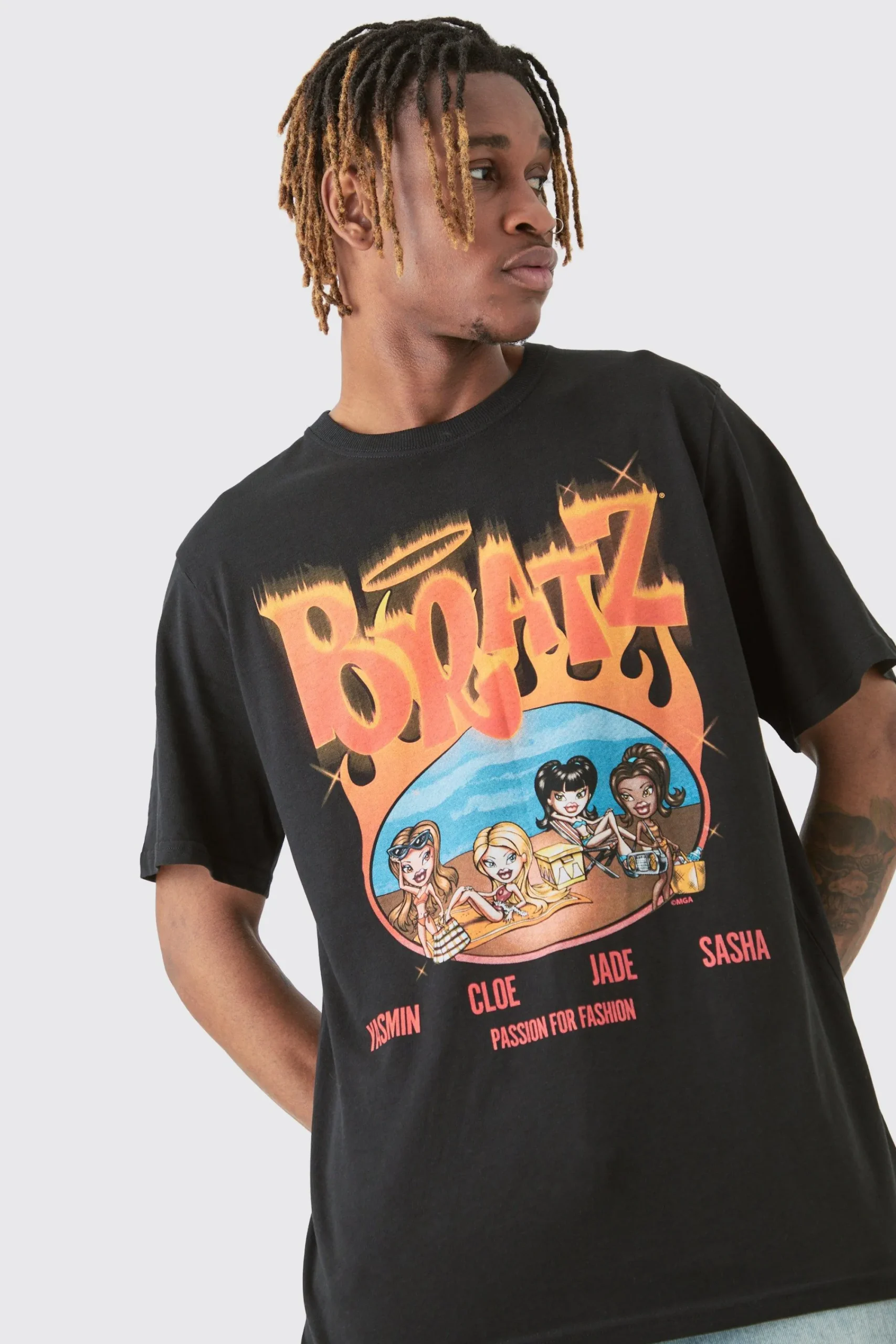 Tall Bratz Licence Flame Printed T-shirt In | UK^boohooMAN Sale