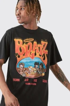 Tall Bratz Licence Flame Printed T-shirt In | UK^boohooMAN Sale