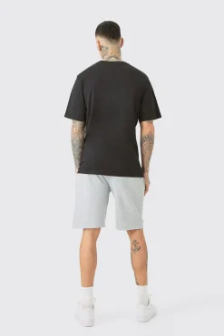 boohooMAN Tall Bronx Varsity Print T-shirt & Short Set | UK| Tracksuits