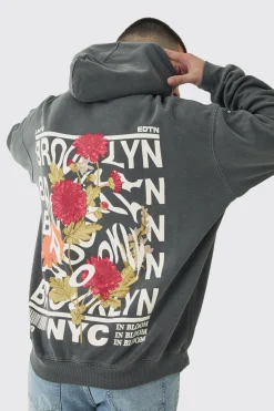 boohooMAN Tall Brooklyn Oversized Graphic Hoodie | UK| Hoodies & Sweatshirts
