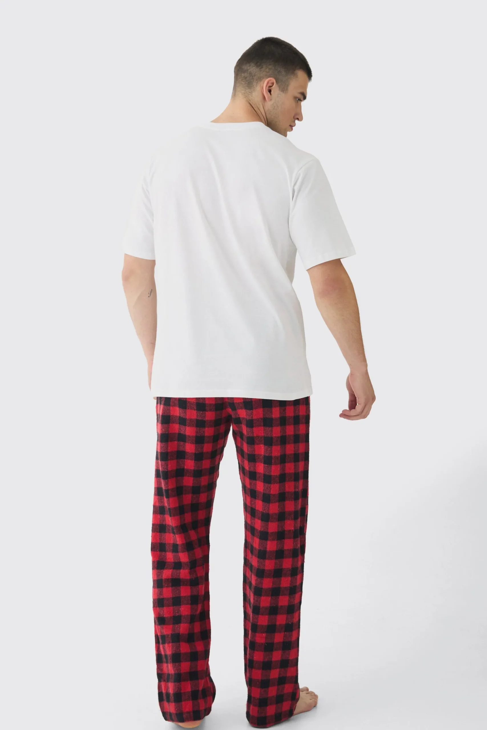 boohooMAN Tall Brushed Check Loungewear Bottoms In | UK| Loungewear