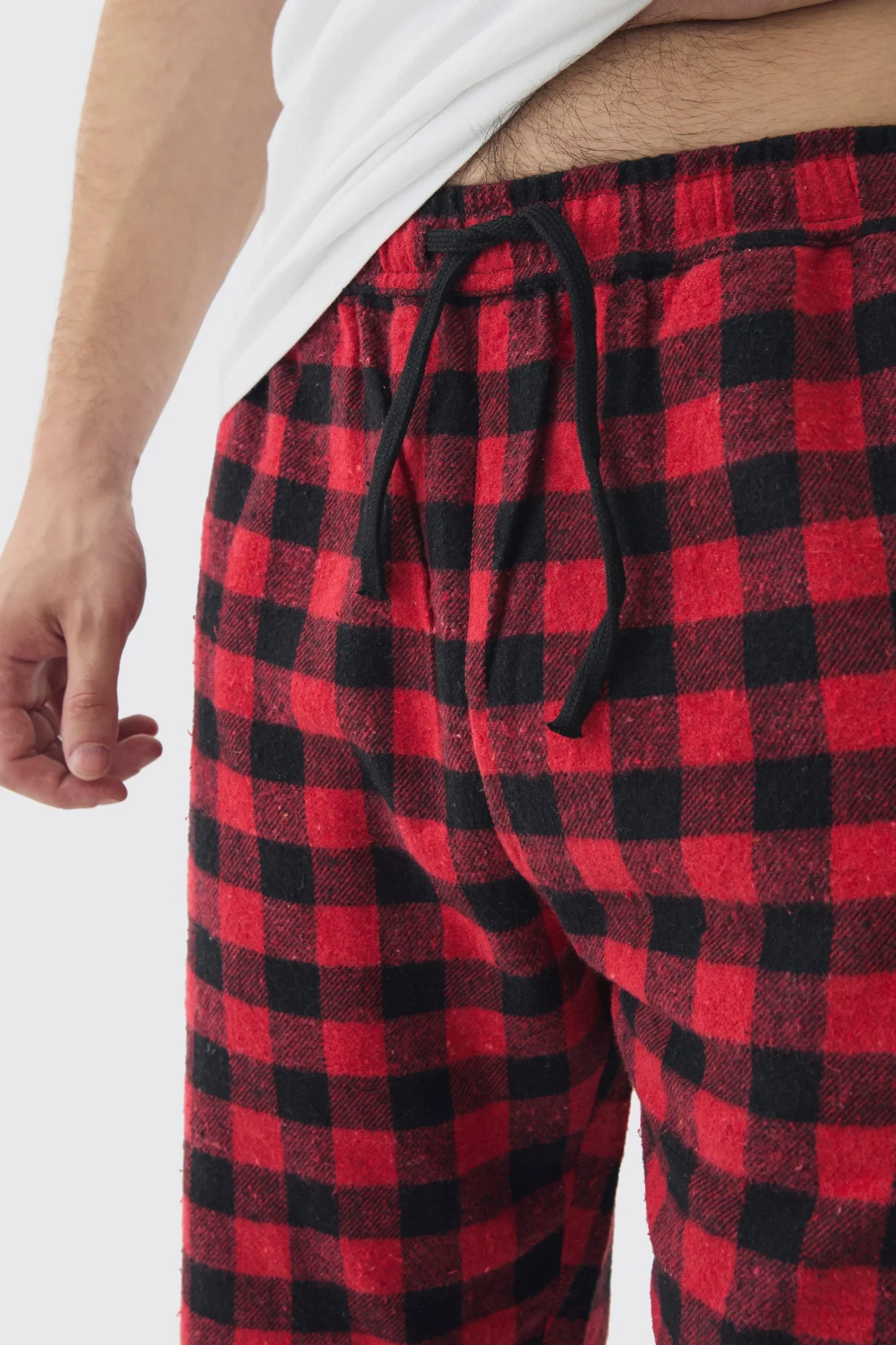 boohooMAN Tall Brushed Check Loungewear Bottoms In | UK| Loungewear