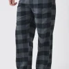 Tall Brushed Check Loungewear Bottom And T-shirt Set In | UK^boohooMAN New