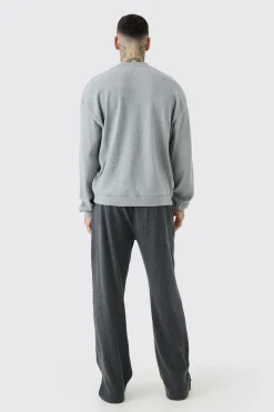 boohooMAN Tall Brushed Rib Ottoman Oversized Sweater | UK| Hoodies & Sweatshirts