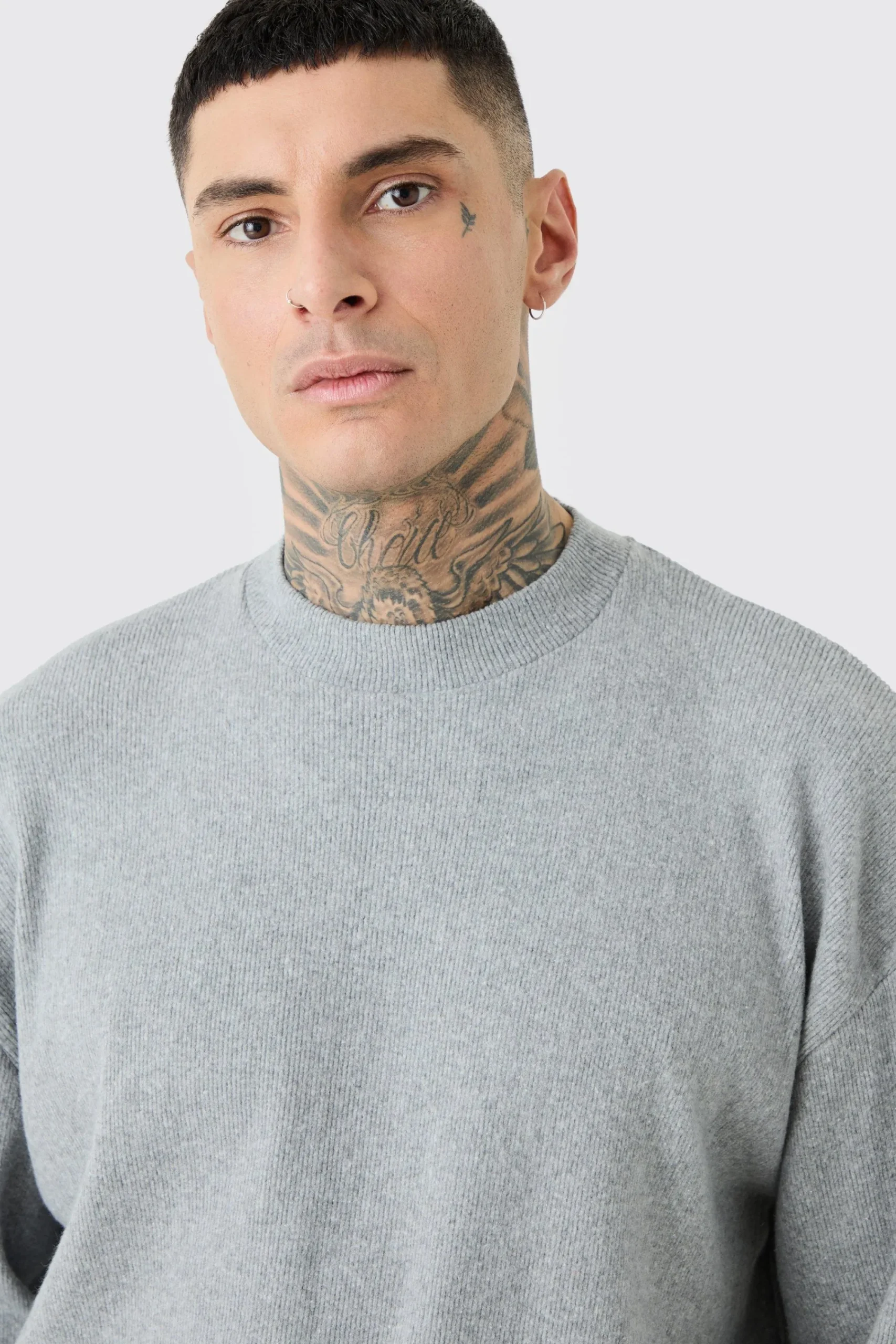 boohooMAN Tall Brushed Rib Ottoman Oversized Sweater | UK| Hoodies & Sweatshirts