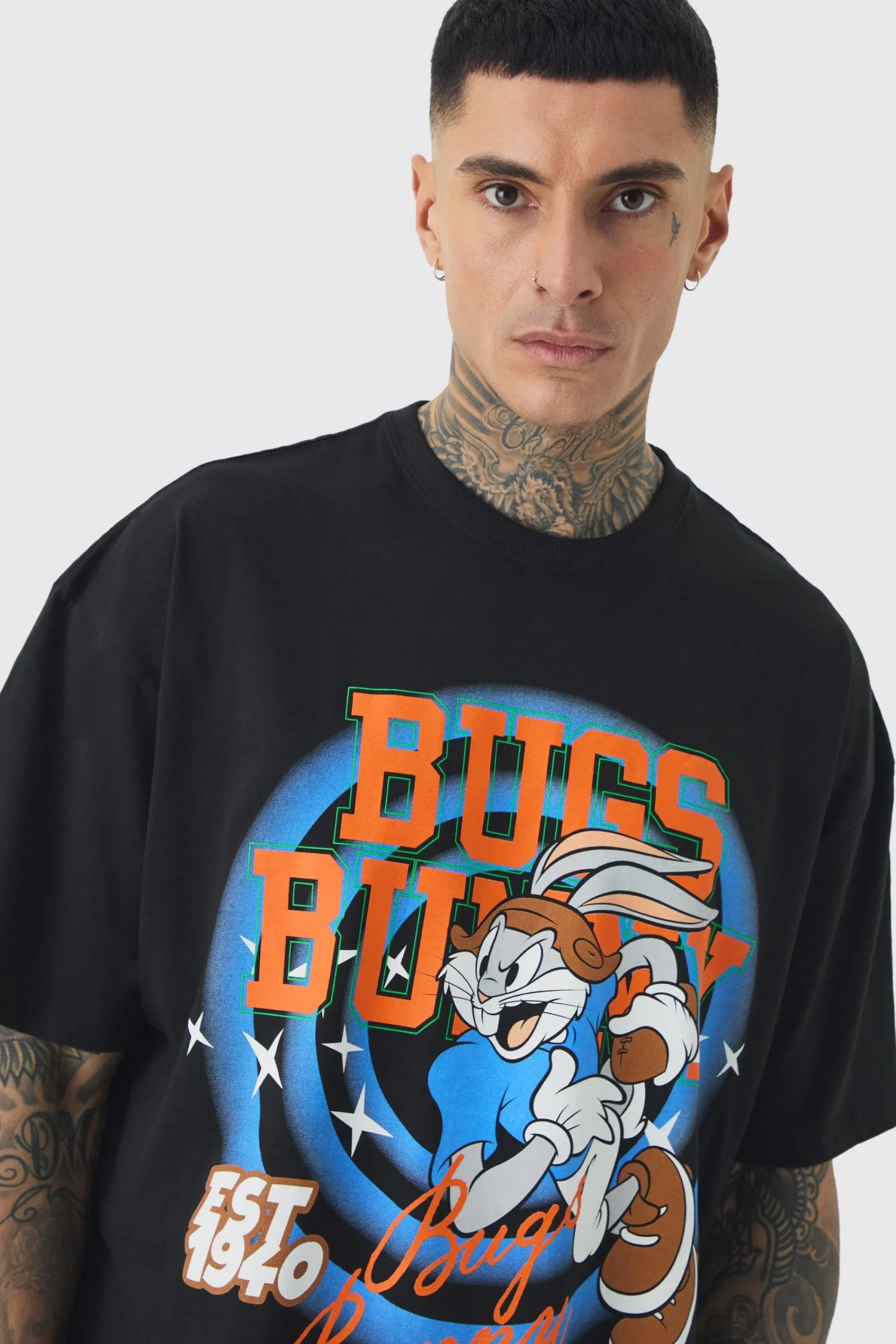 Tall Bugs Bunny Lisence Printed T-shirt In | UK^boohooMAN