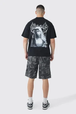 boohooMAN Tall Camo Printed Cargo Pocket With Extended Drawcords | UK| Shorts