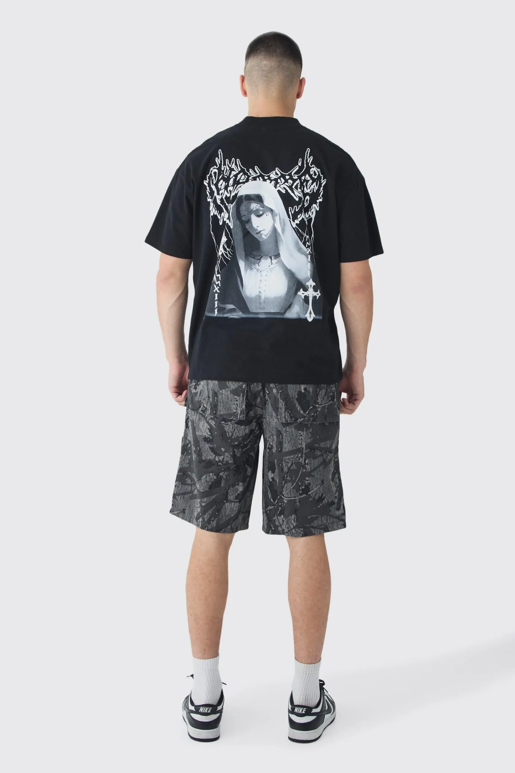 boohooMAN Tall Camo Printed Cargo Pocket With Extended Drawcords | UK| Shorts