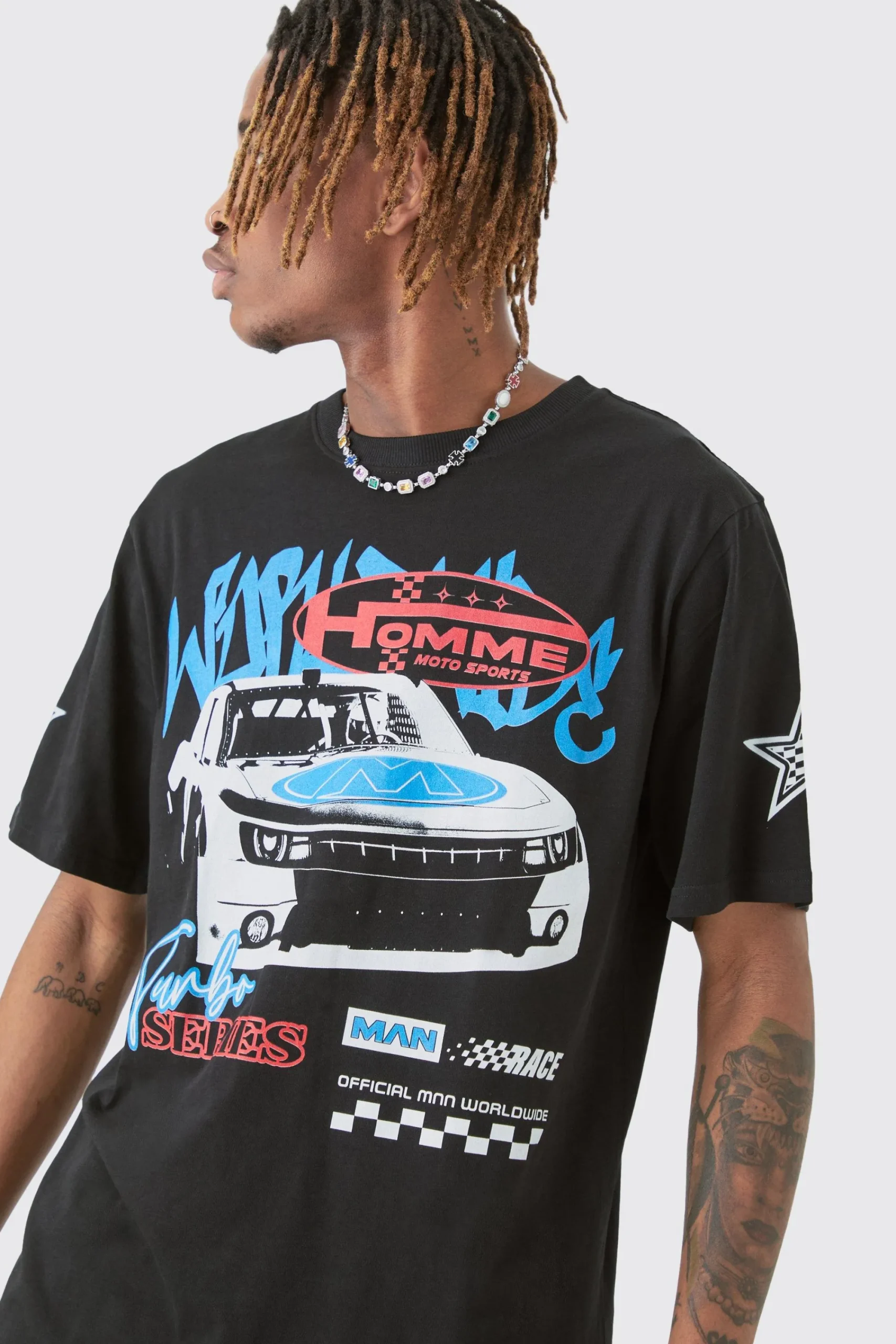 Tall Car Moto T-shirt In | UK^boohooMAN Outlet
