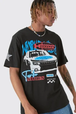 Tall Car Moto T-shirt In | UK^boohooMAN Outlet