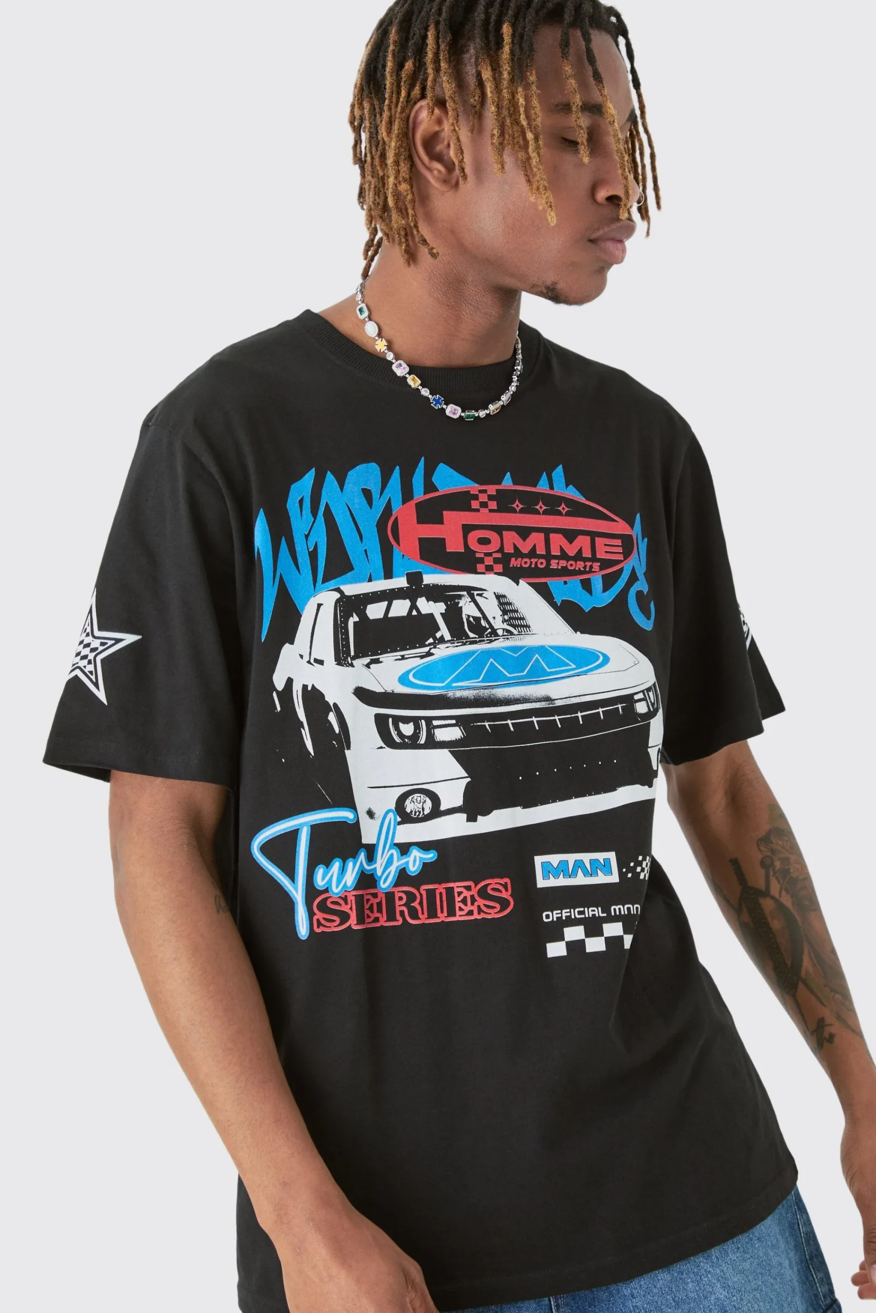 Tall Car Moto T-shirt In | UK^boohooMAN Outlet
