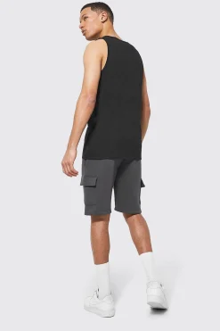 boohooMAN Tall Cargo Short With Extended Drawcords | UK| Shorts