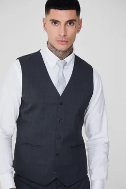 boohooMAN Tall Check Waistcoat | UK| Suits & Tailoring|Sets & Co-Ords
