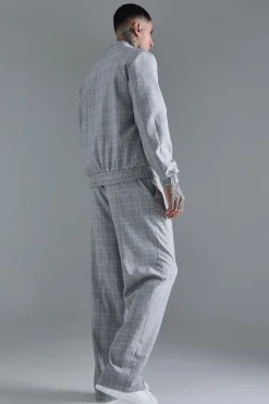 boohooMAN Tall Check Tailored Wide Leg Trousers | UK| Suits & Tailoring