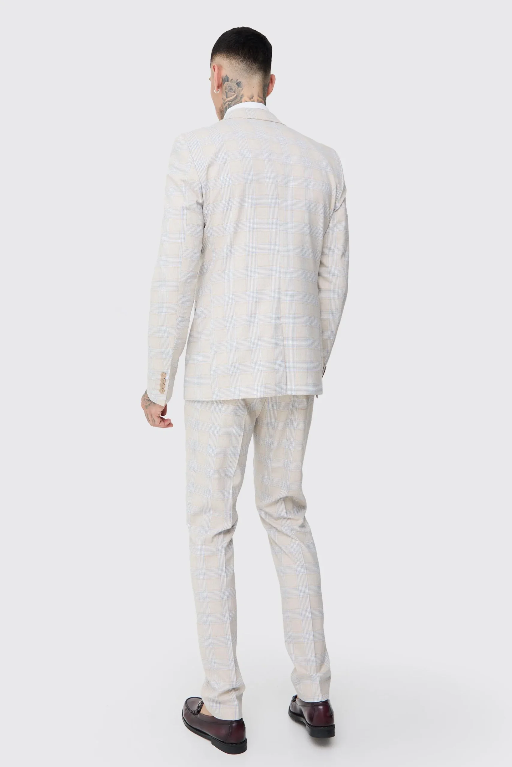 boohooMAN Tall Checked Skinny Fit Blazer | UK| Suits & Tailoring