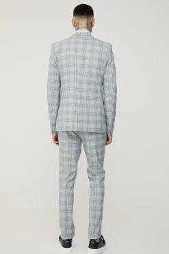 boohooMAN Tall Checked Skinny Fit Suit | UK| Sets & Co-Ords