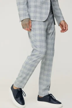 boohooMAN Tall Checked Skinny Fit Trousers | UK| Suits & Tailoring|Trousers