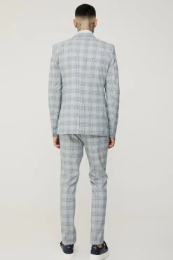 boohooMAN Tall Checked Skinny Fit Trousers | UK| Suits & Tailoring|Trousers