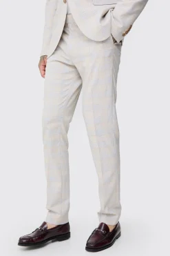 boohooMAN Tall Checked Skinny Fit Trousers | UK| Suits & Tailoring|Trousers