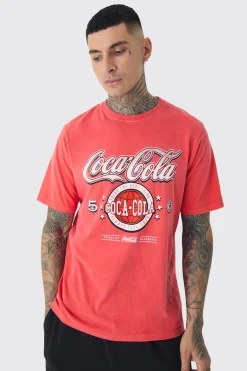 Tall Coca Cola License Print T-shirt In | UK^boohooMAN Online