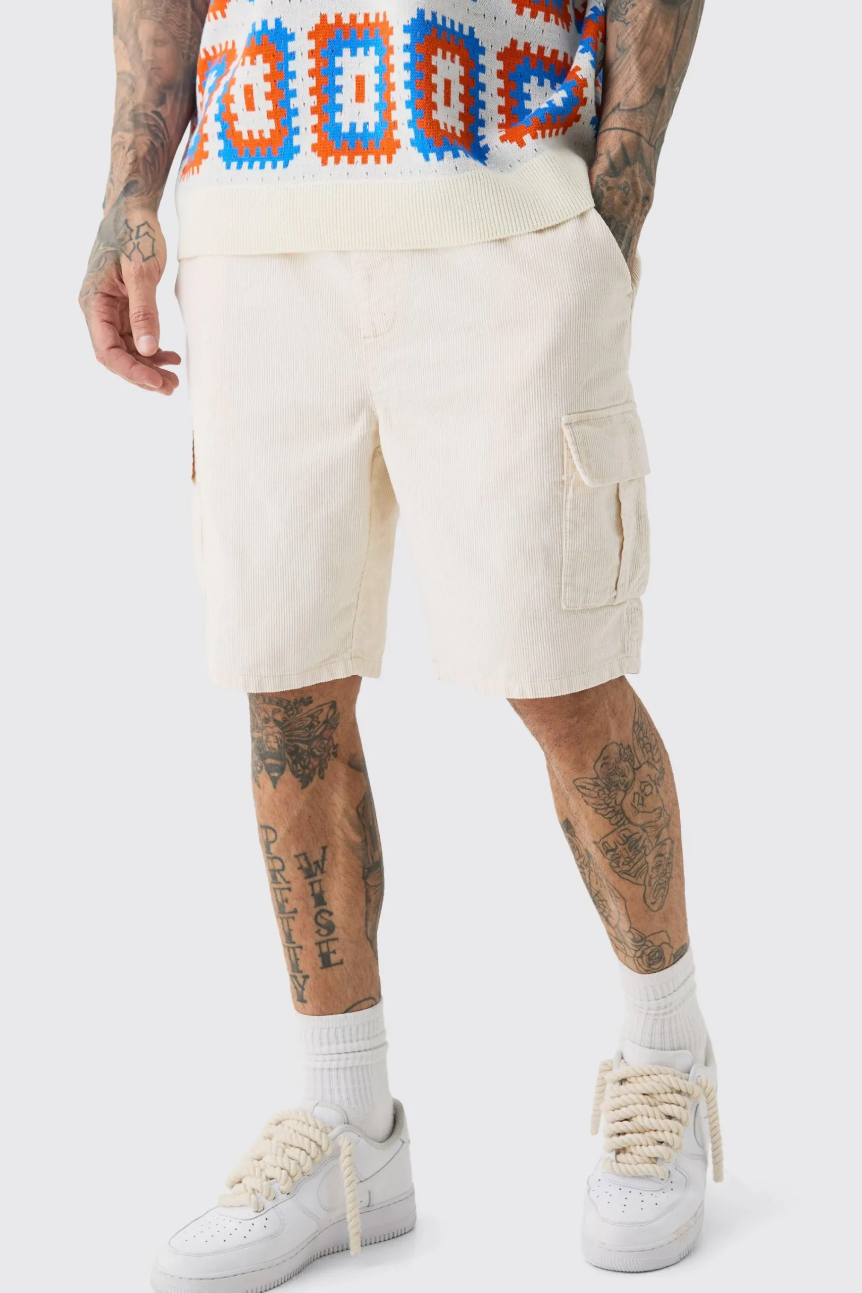 boohooMAN Tall Cord Cargo Shorts In | UK| Shorts