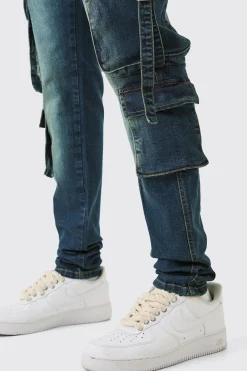 boohooMAN Tall Stretch Skinny Cargo Pocket Detail Jean | UK| Jeans