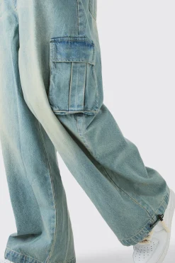 boohooMAN Tall Denim Cargo Parachute Jean | UK| Trousers|Jeans