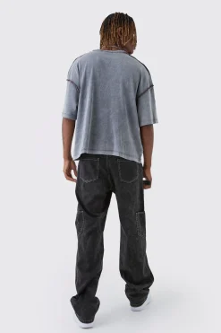 Tall Distressed Boxy Oversized T-shirt | UK^boohooMAN Sale