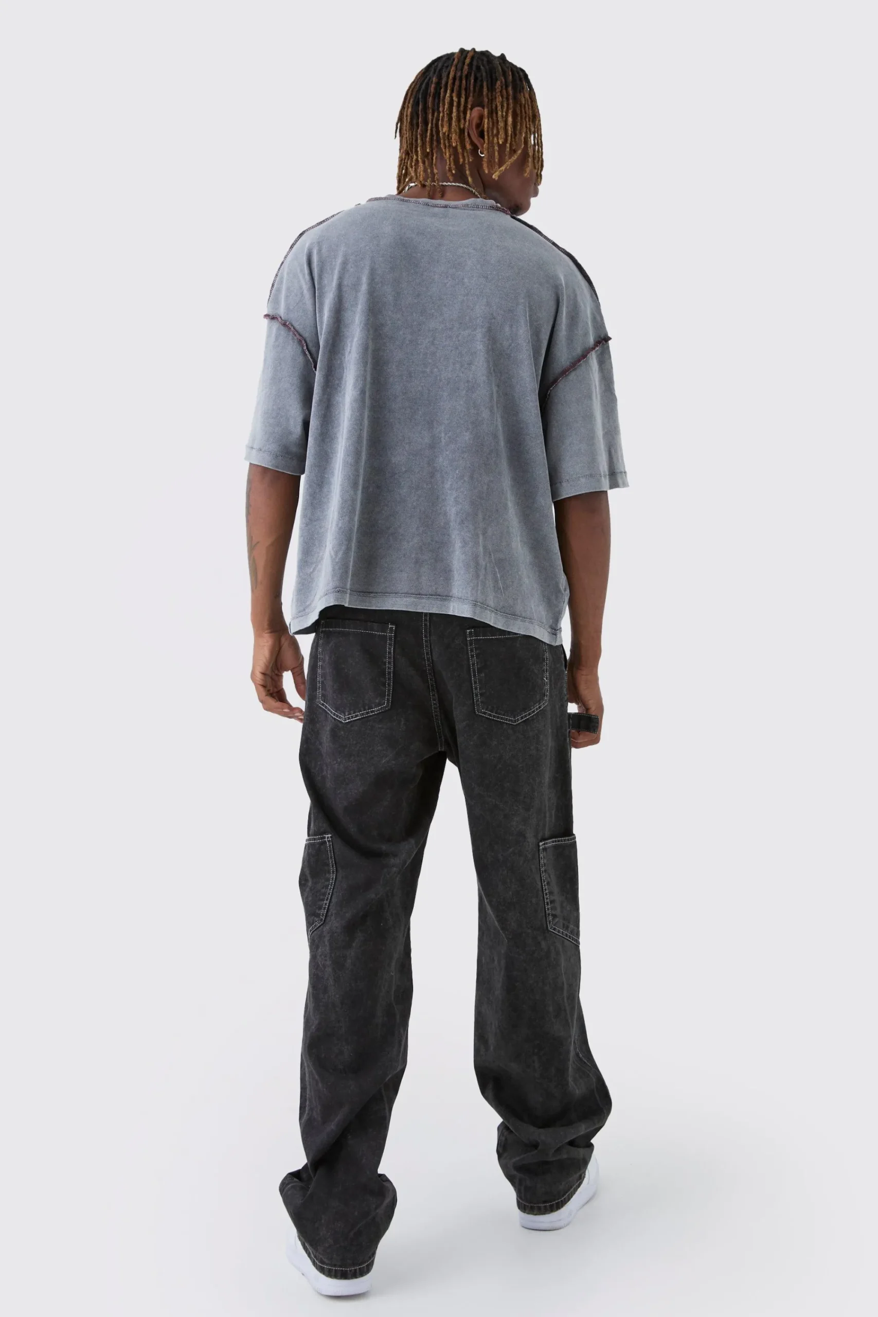 Tall Distressed Boxy Oversized T-shirt | UK^boohooMAN Sale