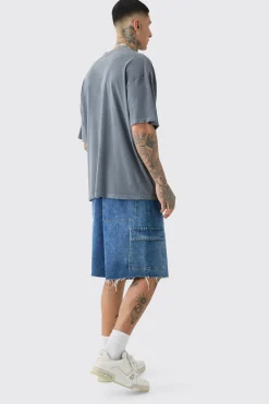 Tall Distressed Oversized Overdye Logo Graphic T-shirt | UK^boohooMAN Hot