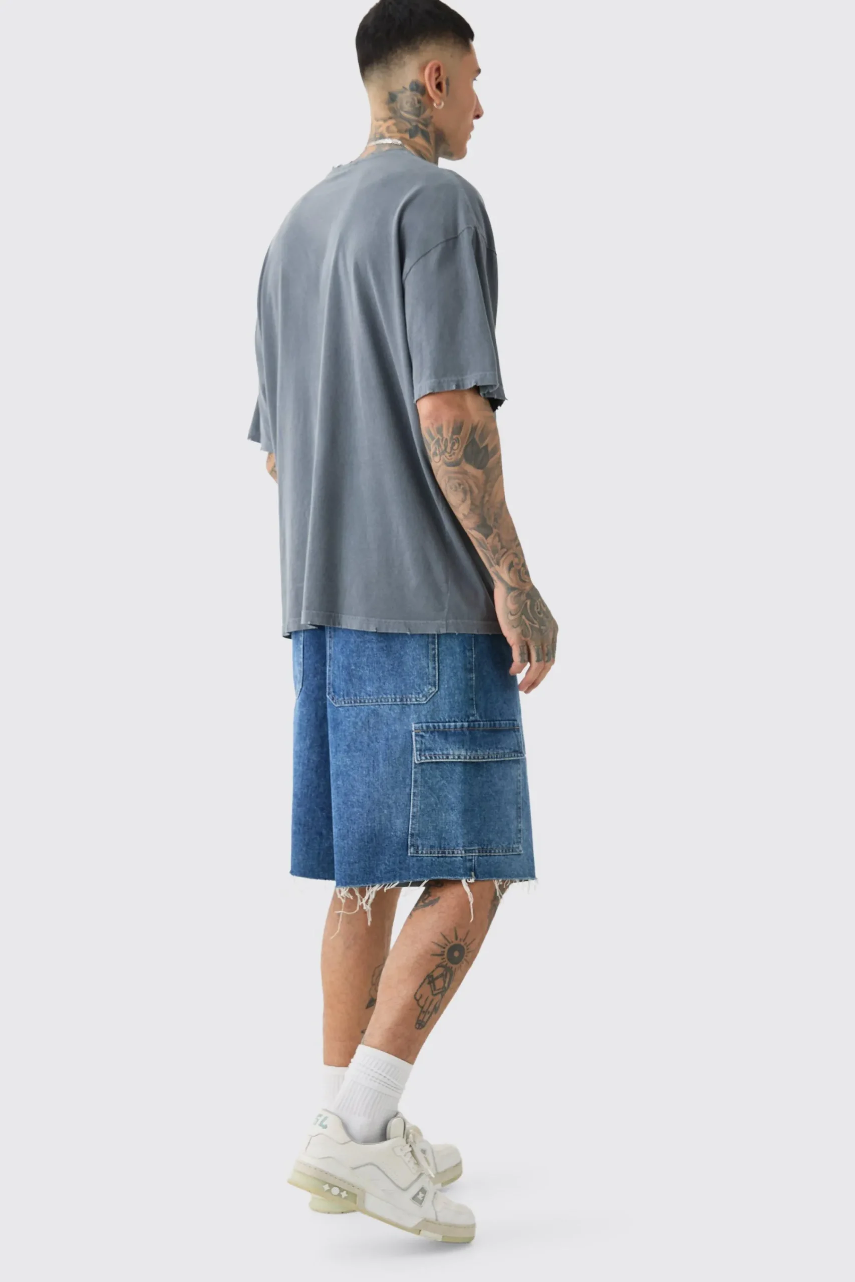 Tall Distressed Oversized Overdye Logo Graphic T-shirt | UK^boohooMAN Hot