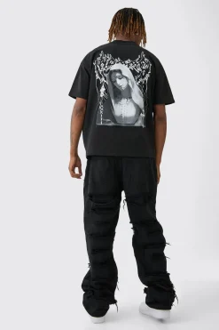 Tall Distressed Twill Overdyed Trouser In | UK^boohooMAN Online