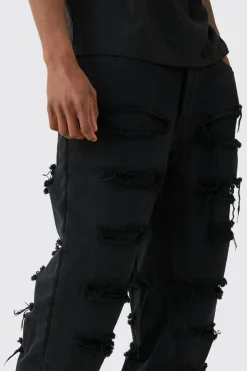 Tall Distressed Twill Overdyed Trouser In | UK^boohooMAN Online